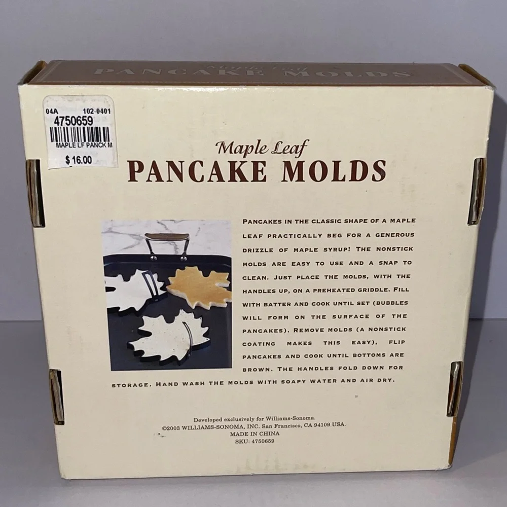 💥Clearance💥 Williams Sonoma Leaf Pancake Molds